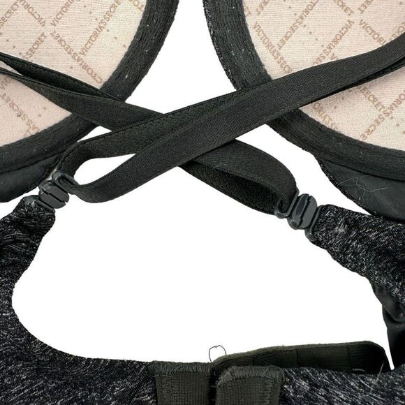 Victorias Secret Perfect Shape Bra 32C Underwired Push Up Black Multiway Straps - Picture 3 of 11